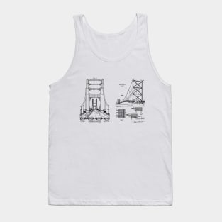 Bridge Engineer Gift Two Bridges Patent Blueprints Tank Top